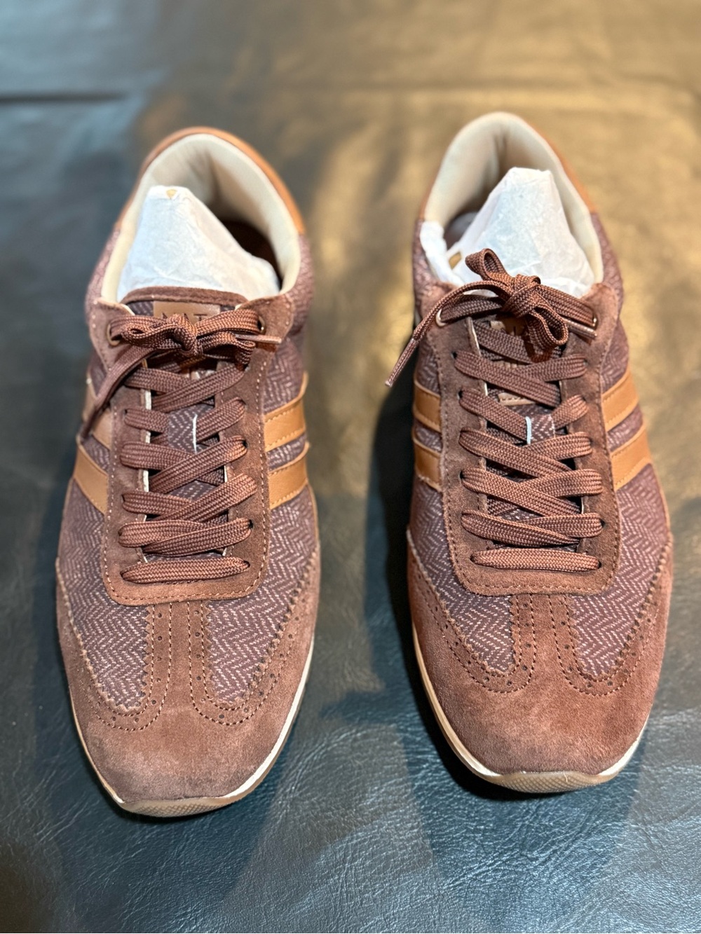 Naturalizer Brown Suede & Tan Accent Women's Sneakers low profile